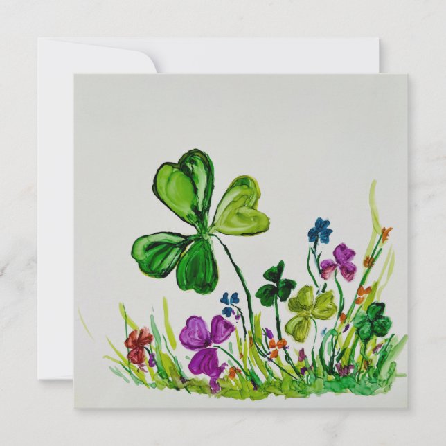 St Patrick’s Day Lucky Clover Holiday Card (Front)