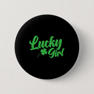 St. Patrick`s Day Lucky Girl 6 Cm Round Badge