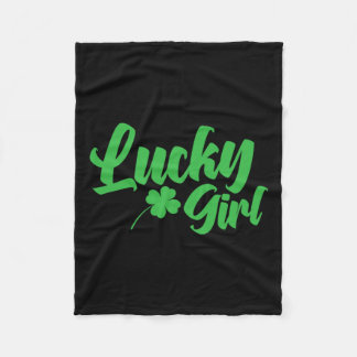 St. Patrick`s Day Lucky Girl  Fleece Blanket