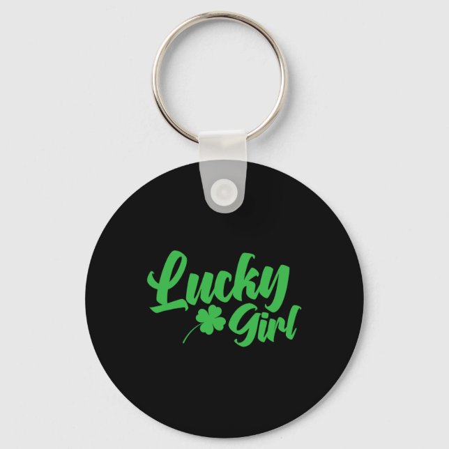 St. Patrick`s Day Lucky Girl  Key Ring (Front)