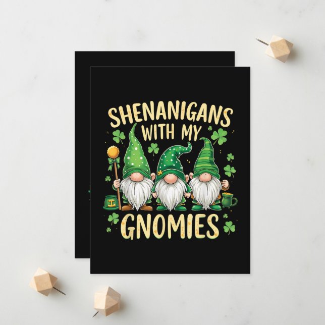 St Patrick’s Day Lucky Shamrock Gnome  Announcement (Front/Back In Situ)