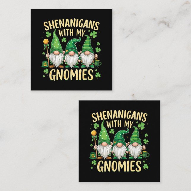 St Patrick’s Day Lucky Shamrock Gnome  Card (Front/Back)