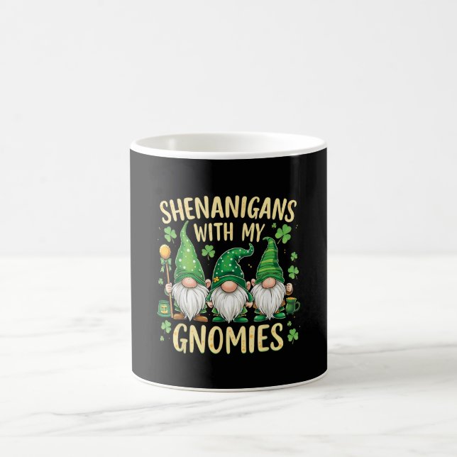 St Patrick’s Day Lucky Shamrock Gnome  Coffee Mug (Center)