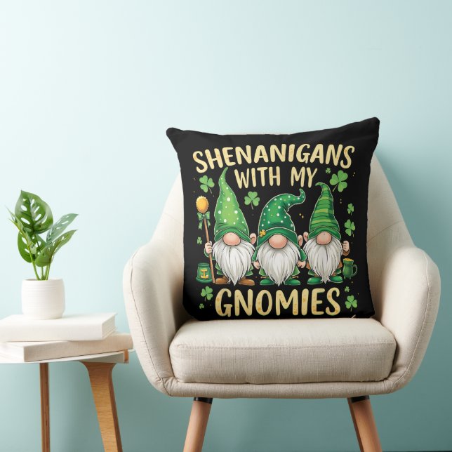 St Patrick’s Day Lucky Shamrock Gnome  Cushion (Chair)