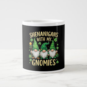 St Patrick’s Day Lucky Shamrock Gnome  Large Coffee Mug