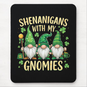 St Patrick’s Day Lucky Shamrock Gnome  Mouse Pad