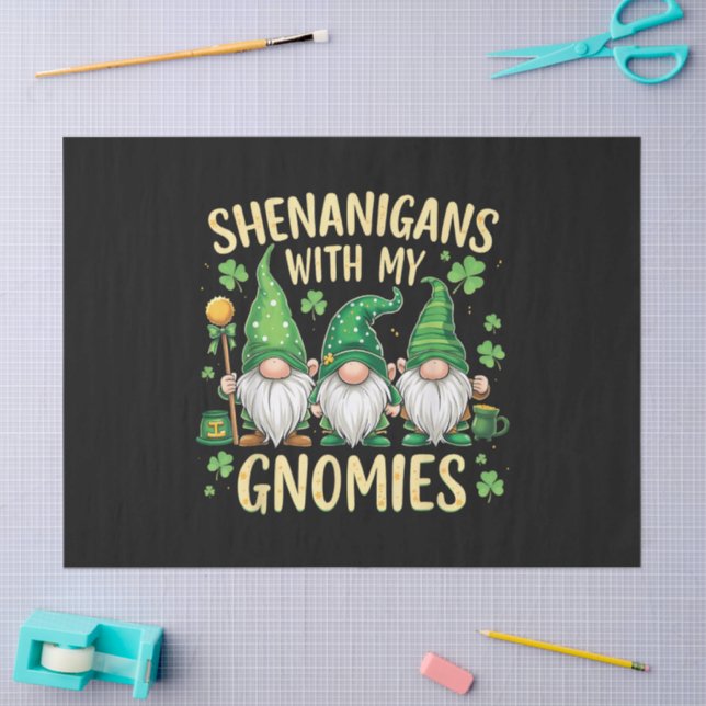 St Patrick’s Day Lucky Shamrock Gnome  Tissue Paper (Craft)