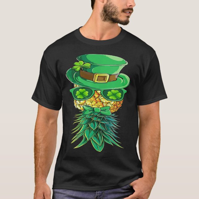 St Patrick s Day  Mask Swinger Upside Down Pineapp T-Shirt (Front)