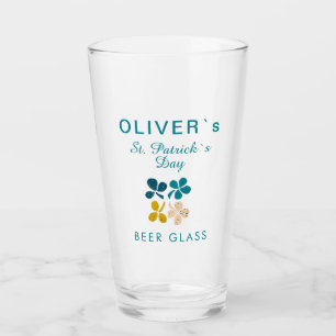 St Patrick`s day Name Clover Shamrock Beer Glass