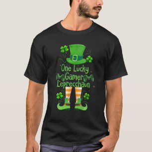 St Patrick’S Day One Lucky Gamer Leprecchaun Gamin T-Shirt
