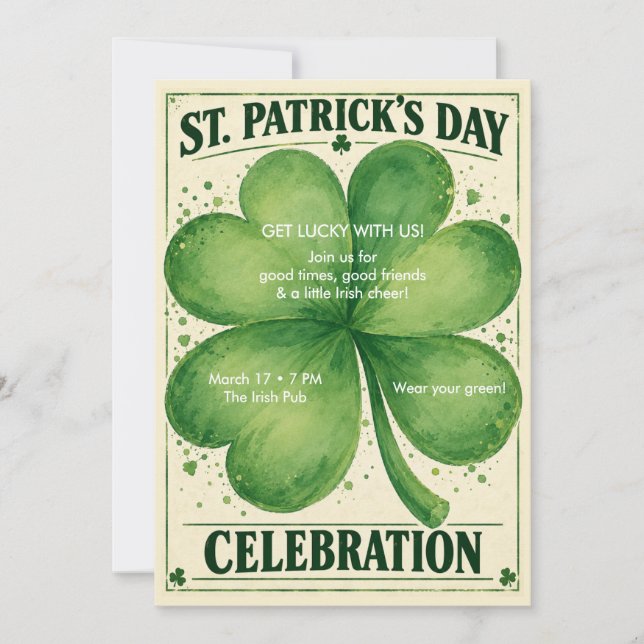 St. Patrick’s Day Party Invitation (Front)