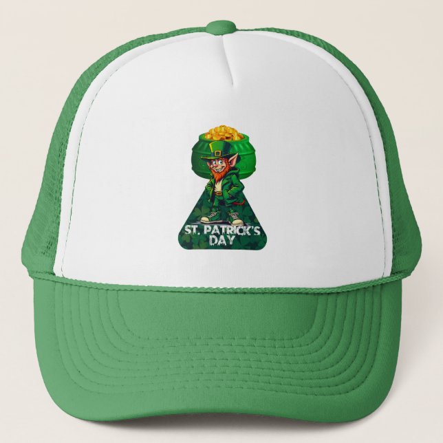 St Patrick’s Day Pot of Gold - boné Trucker Hat (Front)