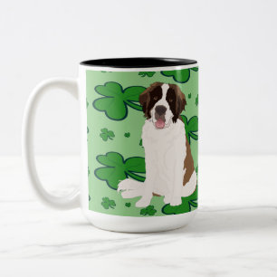 St. Patrick’s Day Saint Bernard Two-Tone Coffee Mug
