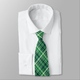 St. Patrick’s Day Shades of Green & White Plaid Tie