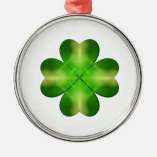 St. Patrick’s Day Shamrock Background Metal Ornament