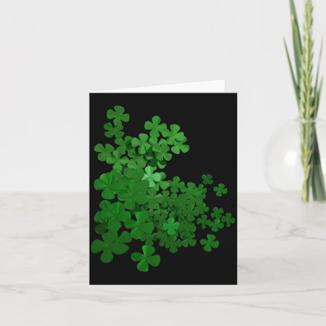 St Patrick S Day Shamrock Background T Shirt  Card (Front)