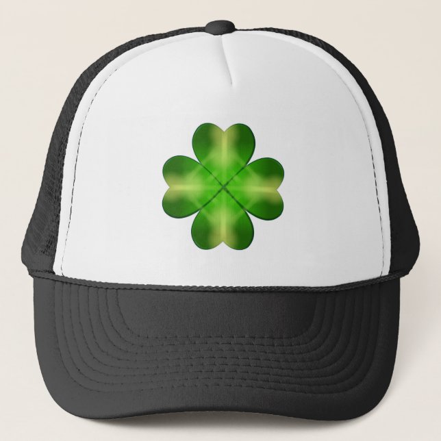 St. Patrick’s Day Shamrock Background Trucker Hat (Front)