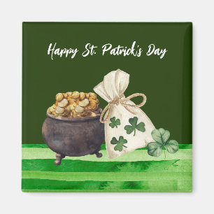 St. Patrick’s Day Shamrock Clover and Pot Magnet