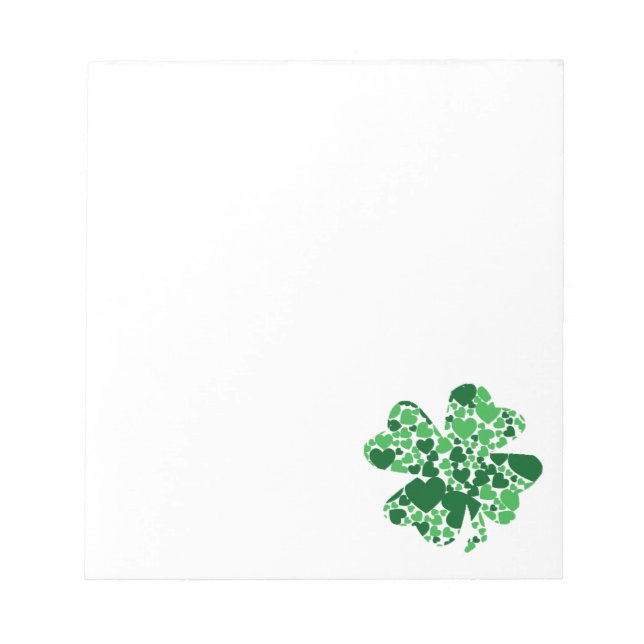 St. Patrick’s Day Shamrock Clover Notepad (Front)