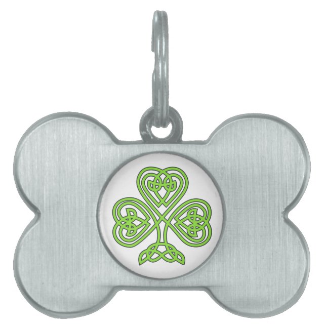 St. Patrick’s Day  Shamrock Clover Pet Tag (Front)