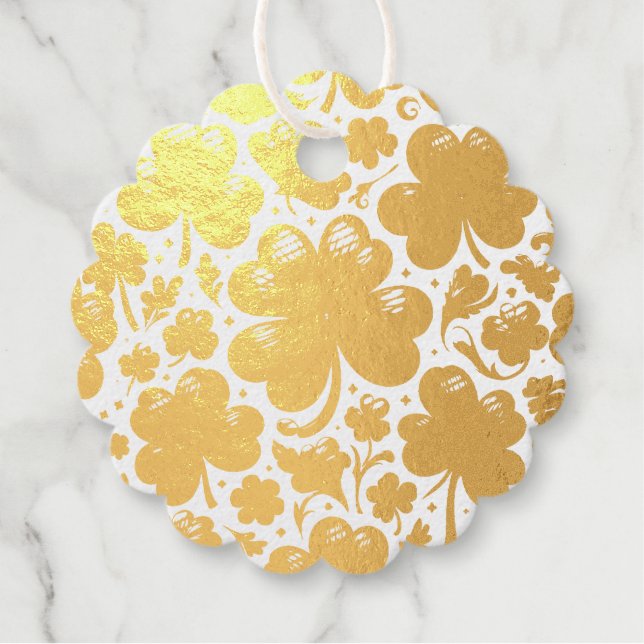St. Patrick’s Day Shamrock Foil Favour Tag (Front)