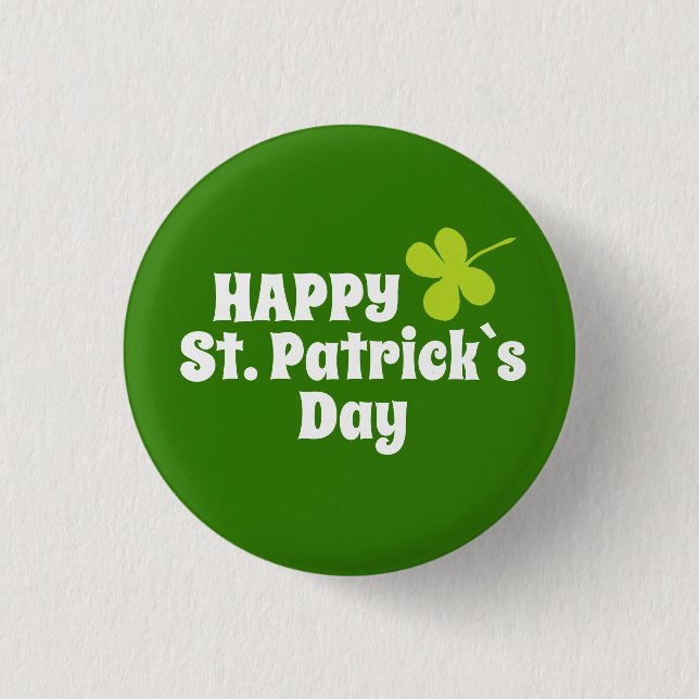 St Patrick`s day Shamrock Green 3 Cm Round Badge (Front)