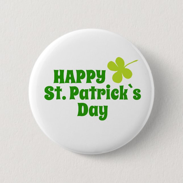 St Patrick`s day Shamrock Green 6 Cm Round Badge (Front)