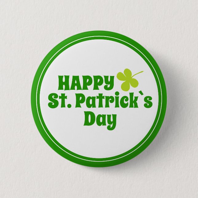 St Patrick`s day Shamrock Green 6 Cm Round Badge (Front)