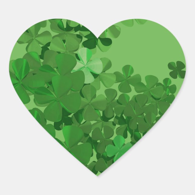 St. Patrick’s Day Shamrock Heart Sticker (Front)