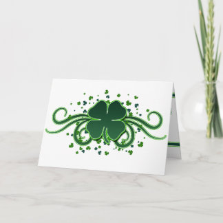 St. Patrick’s Day Shamrock Swirls Greeting Card