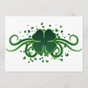St. Patrick’s Day Shamrock Swirls Invitation
