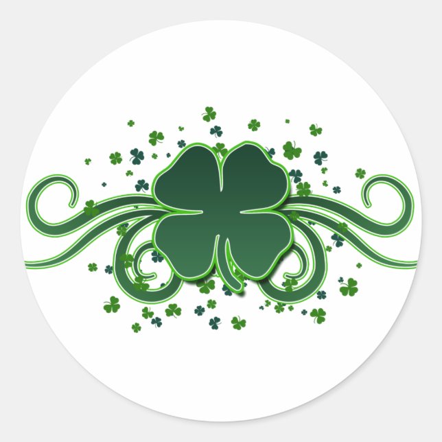 St. Patrick’s Day Shamrock Swirls Sticker (Front)