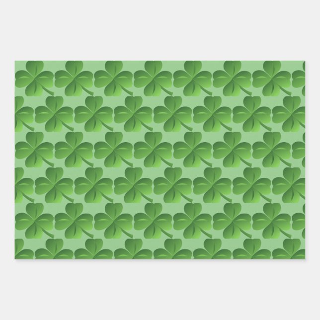 St Patrick’s Day Shamrock Wrapping Paper (Front)