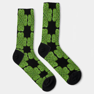 St. Patrick’s day sparkle glitter green shamrocks Socks
