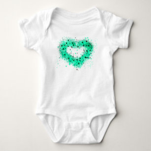 St. Patrick’s day   spray paint glittering heart Baby Bodysuit