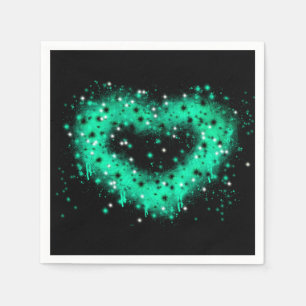 St. Patrick’s day   spray paint glittering heart Napkin