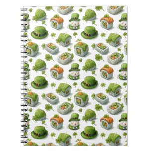 St. Patrick’s Day Sushi Rolls & Shamrock Notebook