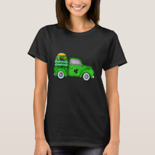 St. Patrick S Day Vintage Green Truck Gold Shamroc T-Shirt