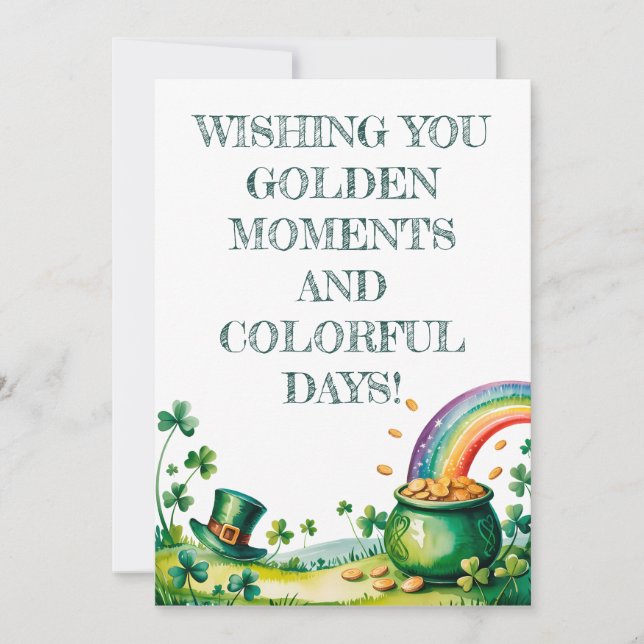 St. Patrick’s Day Watercolor Luck Invitation (Front)