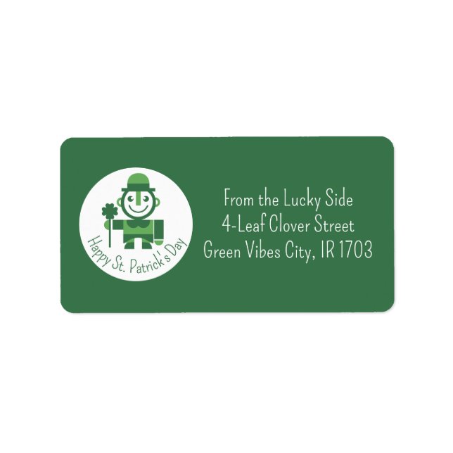St. Patrick’s Day with minimalist Lucky Leprechaun Label (Front)