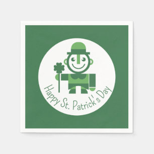 St. Patrick’s Day with minimalist Lucky Leprechaun Napkin
