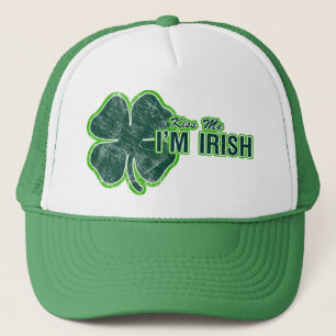 St. Patrick’s ‘Kiss Me’ Shamrock Grunge Hat