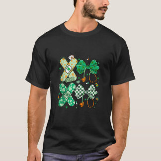 St Patrick s Nurse Coquette Stethoscope Bow Nurse T-Shirt