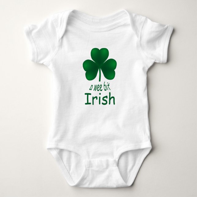St Patrick’s Shamrock Wee Bit Irish Infant Creeper (Front)