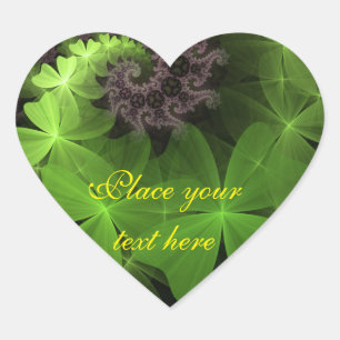 St Patrick Shamrock Field Heart Sticker