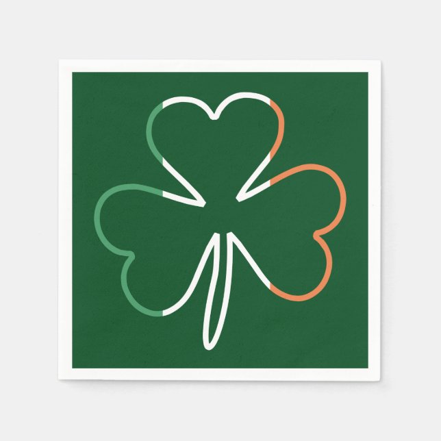 St. Patrick Shamrock Irish Ireland Clover Napkin (Front)