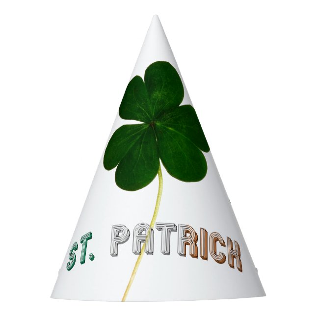 St. Patrick Shamrock Irish Ireland Typography Party Hat (Front)