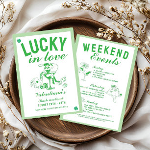 St patrick she found her lcuky charm bachelorette invitation
