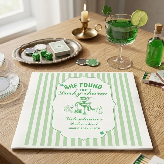 St patrick she found her lcuky charm bachelorette  napkin (Creator Uploaded)