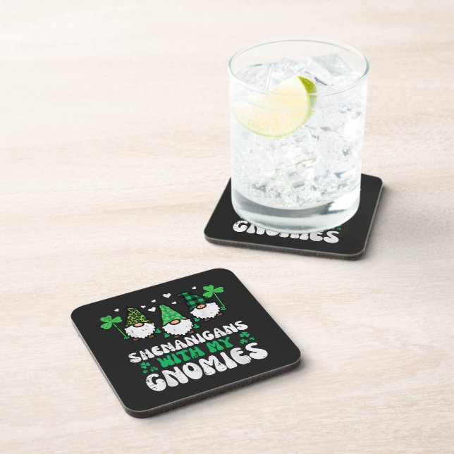 St Patrick Shenanigans With Gnomies Gnomes Coaster (Right Side)